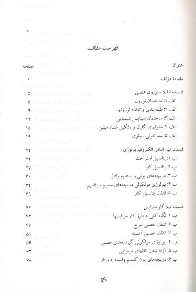 فهرست 1 کتاب یادداشت های علوم اعصاب لانگستاف سمت