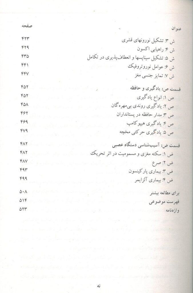 فهرست 5 کتاب یادداشت های علوم اعصاب لانگستاف سمت